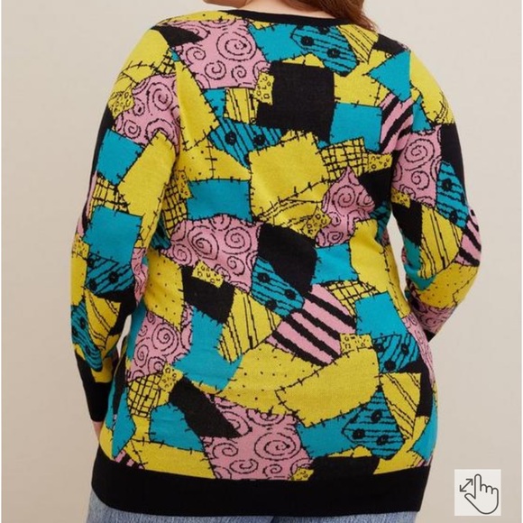 Torrid Disney The Nightmare Before Christmas Sally Cardigan Button Front Sweater - Picture 3 of 8